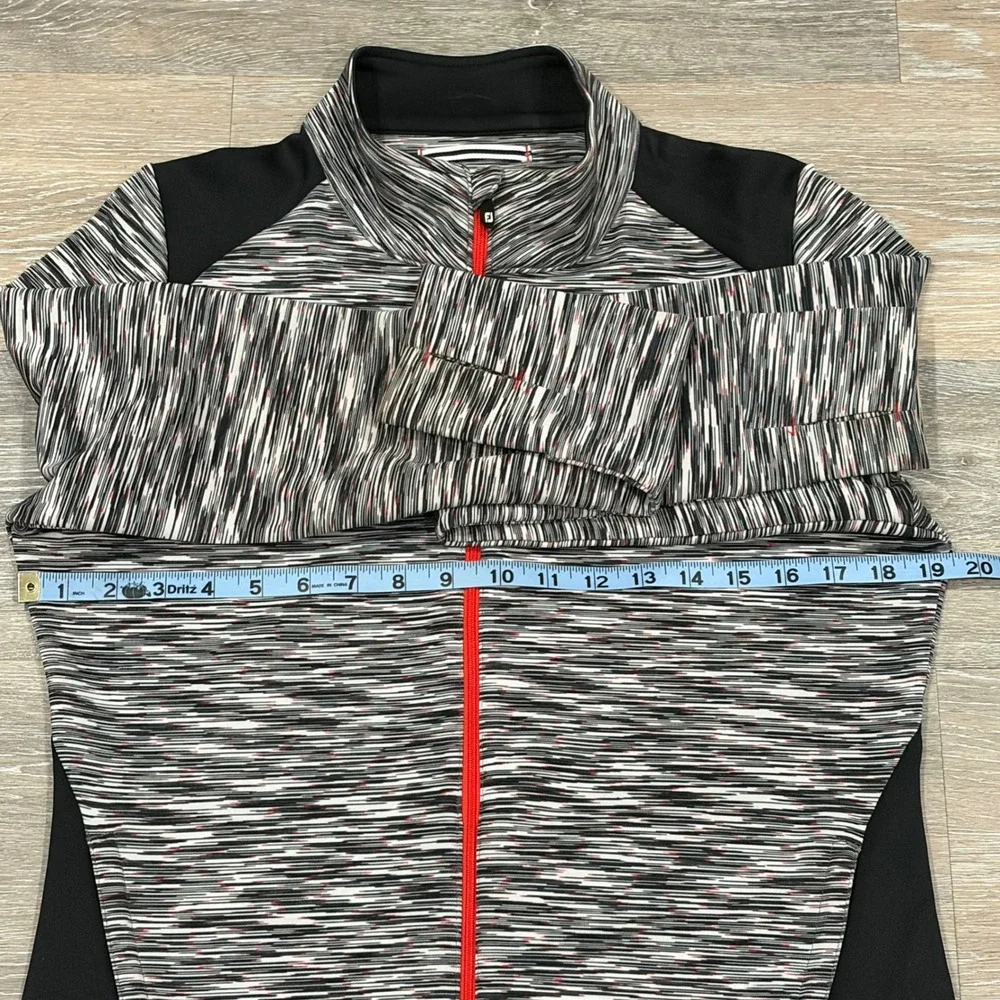 FootJoy Womens Space Dye Full Zip Golf Jacket Black Grey Red The Gallery Size M